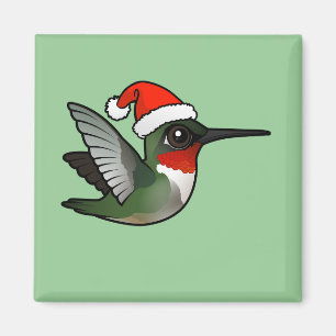 Christmas Ruby-throated Hummingbird Magnet