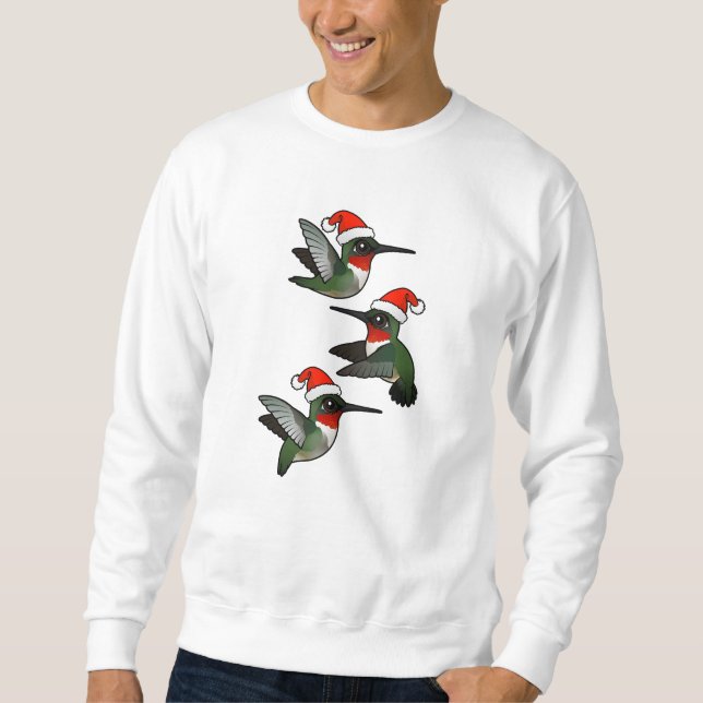 Christmas Ruby-throated Hummingbird Sweatshirt (Front)