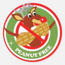 Christmas Rudolf Peanut-Free Stickers