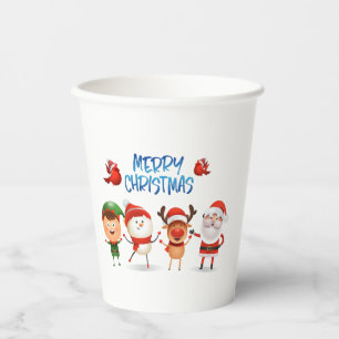 Christmas Rudolf The Reindeer and Friends    Paper Cups