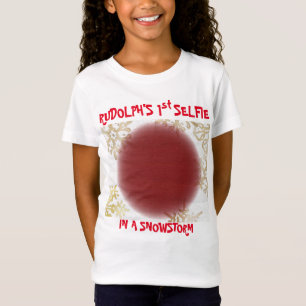 Christmas Rudolf's 1st Selfie & Santa List On Back T-Shirt