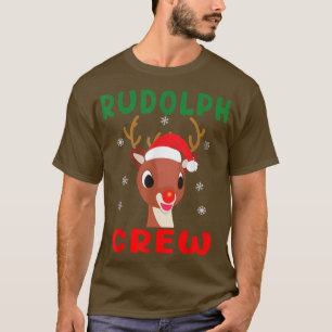 Christmas Rudolph Crew Family Matching Pajamas Xma T-Shirt