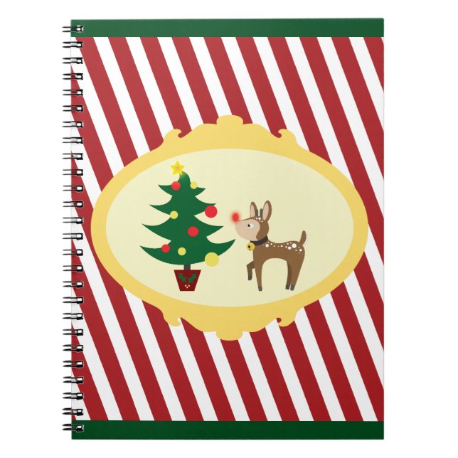 Christmas Rudolph Spiral Notebook (Front)