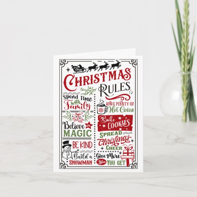Christmas Rules Holiday Card (Front)