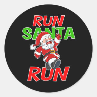 Christmas Running Gift Shirt Santa Run 5k Race Classic Round Sticker