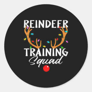 Christmas Running Reindeer Runner Training Squad T Classic Round Sticker