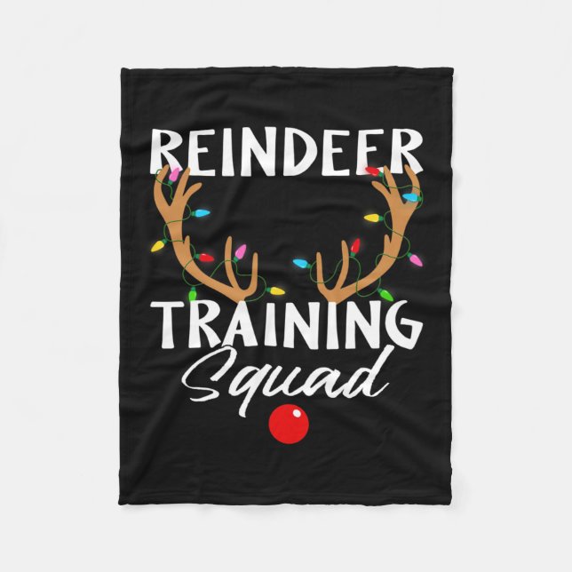 Christmas Running Reindeer Runner Training Squad T Fleece Blanket (Front)