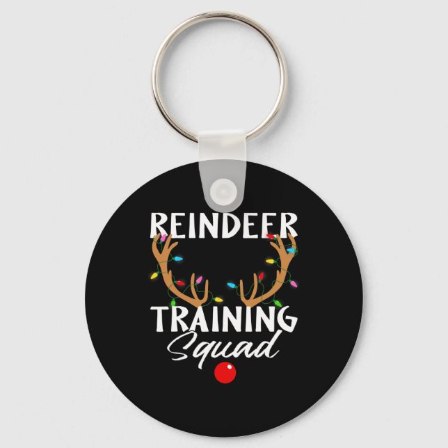 Christmas Running Reindeer Runner Training Squad T Key Ring (Front)