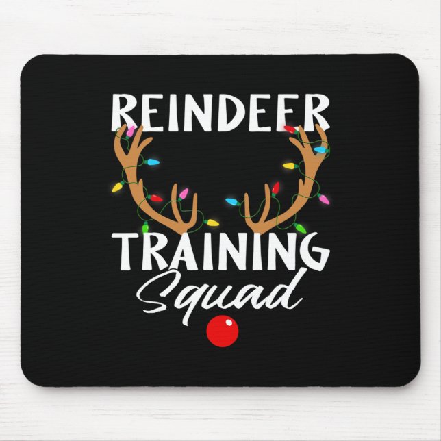 Christmas Running Reindeer Runner Training Squad T Mouse Pad (Front)