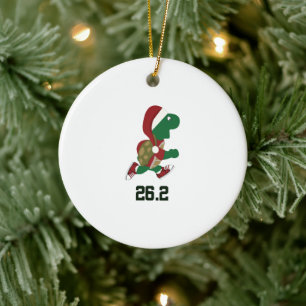 Christmas Running Turtle Marathon Ceramic Tree Decoration