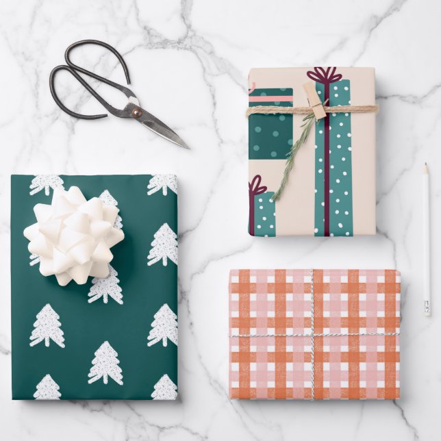 Christmas Rustic Boho Pattern Gift Wrap (Front)