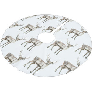 Christmas Rustic Deer Brushed Polyester Tree Skirt