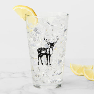 Christmas Rustic Deer  Glass