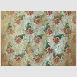 Christmas Rustic Gnome With Lantern Tree Pattern  Tissue Paper