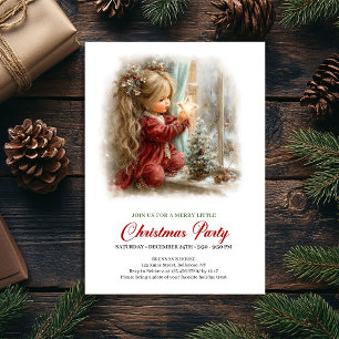 Christmas Rustic Holiday Scene Gold Star Invite