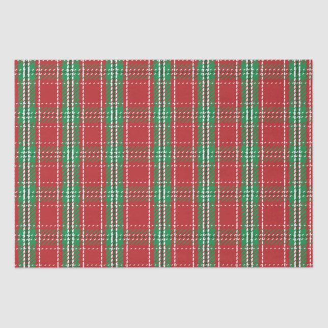 Christmas Rustic Red Farmhouse Holiday Plaid Tissue Paper (Front)