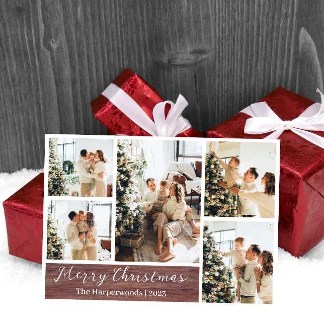 Christmas Rustic Reindeer Family Photo Collage (Creator Uploaded)