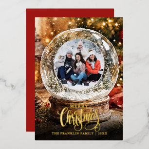 Christmas Rustic Winter Snow Globe Photo