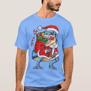 Christmas s for Boys Kids Dinosaur T rex Santa Gif T-Shirt
