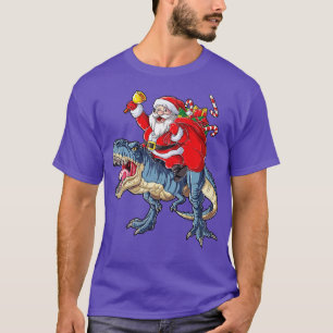 Christmas s for Boys Kids Santa Dinosaur T rex Xma T-Shirt