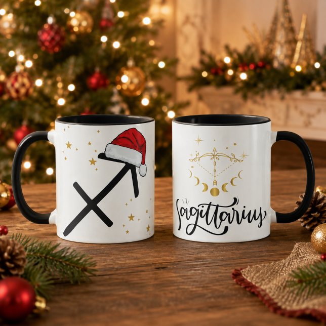 Christmas Sagittarius Zodiac Santa Hat Mug (Creator Uploaded)