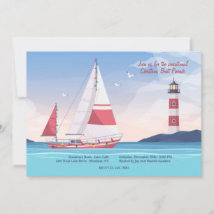 Christmas Sailboat Boat Parade Invitation