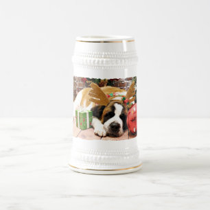 Christmas - Saint Bernard - Blue Beer Stein