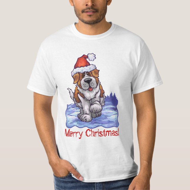 Christmas Saint Bernard Light Tee (Front)