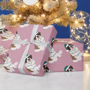 Christmas Saint Bernard Wrapping Paper