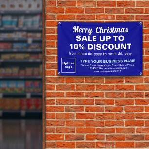 Christmas Sale Business Blue Rectangle 4’ x 2.5’ Banner