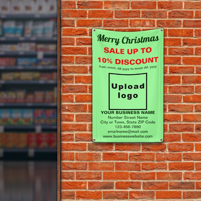 Christmas Sale Business Light Green 2.5’ x 4’ Banner (Creator Uploaded)