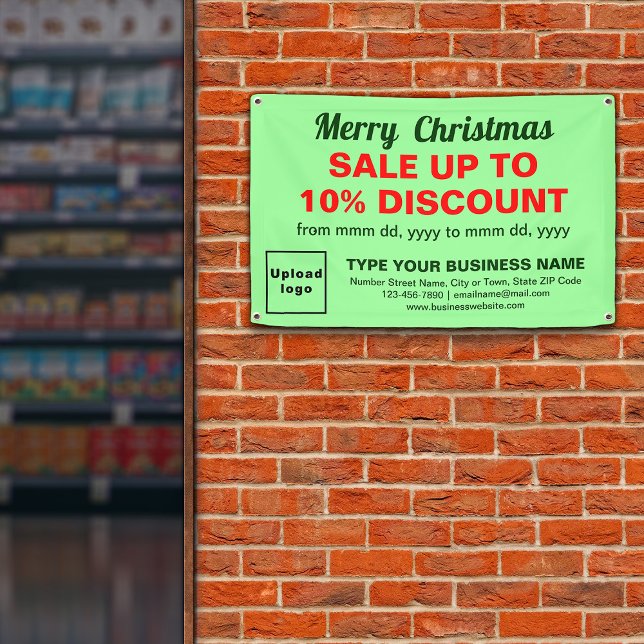 Christmas Sale Business Light Green Rectangle Banner (Creator Uploaded)