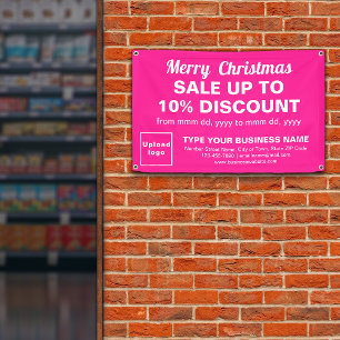 Christmas Sale Business Pink Rectangle 4’ x 2.5’ Banner