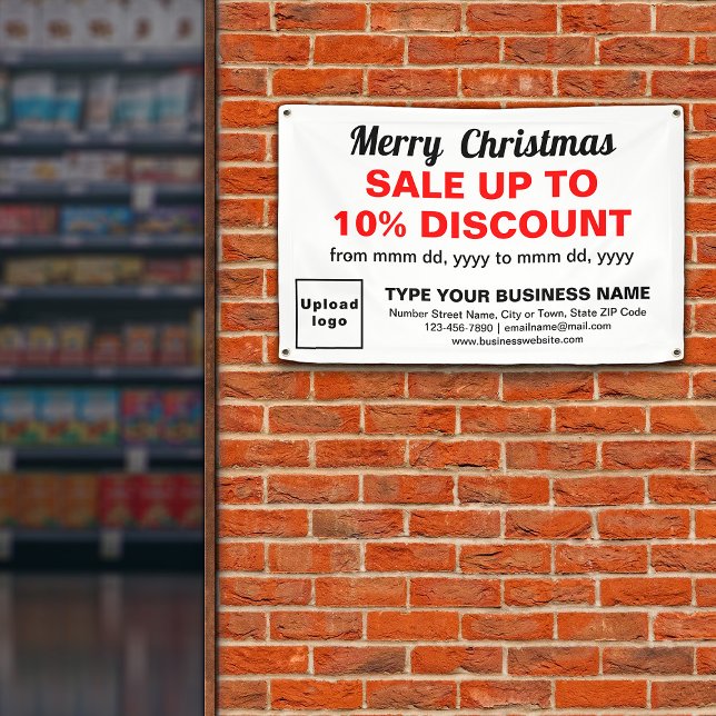 Christmas Sale Business White Rectangle 4’ x 2.5’ Banner (Creator Uploaded)