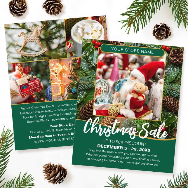 Christmas Sale Shopping Festive Green Business Flyer (Creator Uploaded)