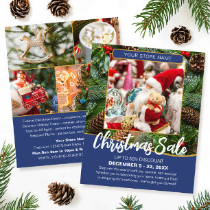 Christmas Sale Shopping Festive Navy Blue Business Flyer
