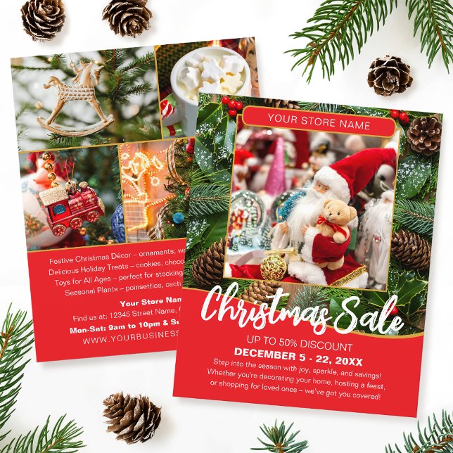 Christmas Sale Shopping Festive Red Business Flyer (Creator Uploaded)