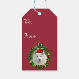 Christmas Samoyed dog gift tags