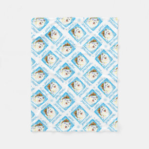 Christmas Samoyed Fleece Blanket