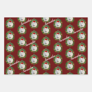 Christmas Samoyed personalised  wrapping sheets