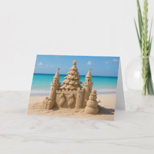 Christmas Sand Castle Greeting Card