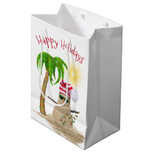 Christmas Sandman and Palm Tree Medium Gift Bag