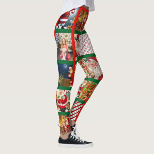 Christmas Santa 10 Photo Template Women's Leggings