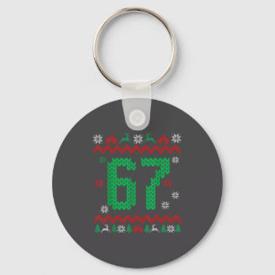 Christmas Santa 67 Six Seven Meme Ugly Sweater  Key Ring