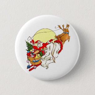 Christmas Santa 6 Cm Round Badge