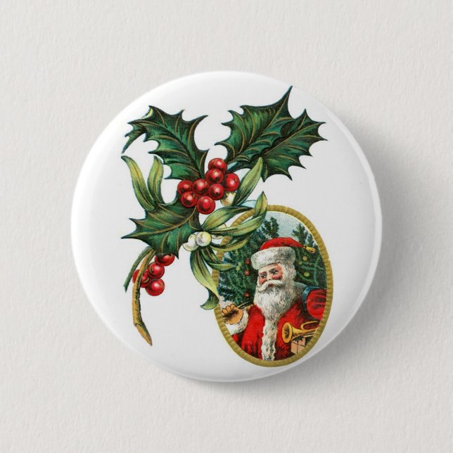 Christmas Santa 6 Cm Round Badge (Front)