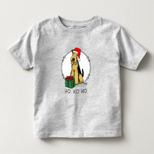 Christmas Santa Airedale Terrier HO HO HO Cute Toddler T-Shirt