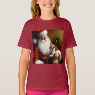 Christmas Santa and a Cat 3 T-Shirt