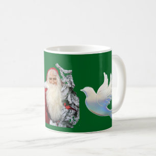 Christmas Santa and Doves Coffee Mug