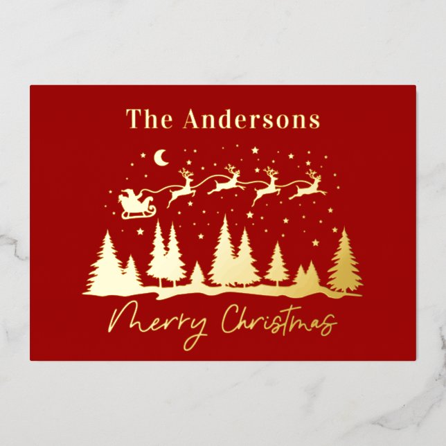 Christmas santa and reindeer sleigh  (Front)